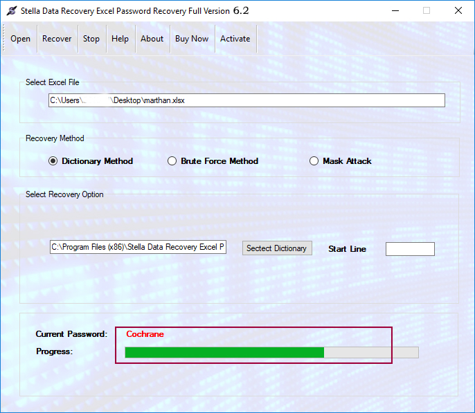 ms excel password recovery