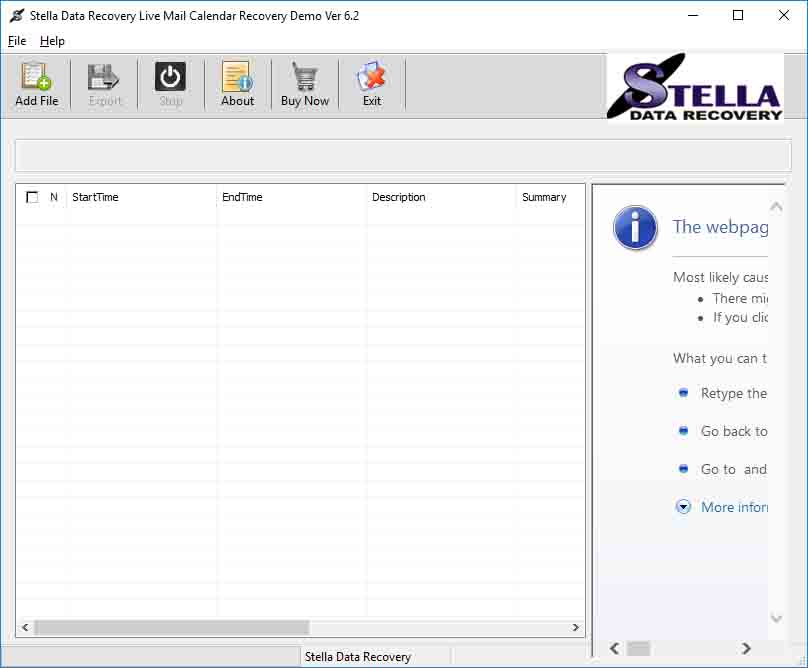 Windows Live Mail Calendar Converter screenshot